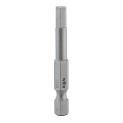 Wiha® 74316 Power Bit, Measurement System: SAE, Hex Point, 3/16 in Point, 50 mm Overall Length, Natural Blasted, Steel