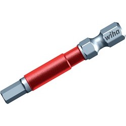 Wiha® 76573 Power Bit, Hex Point, 3/16 in Point, 50 mm Overall Length, Steel