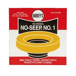 Harvey 001005-24 Wax Gasket With Plastic Flange and Sleeve, No-Seep® No. 1, For Use With Floor Closet Bowl, Domestic