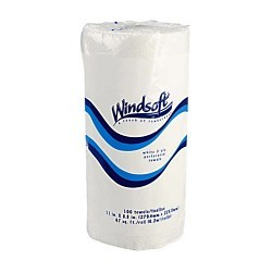 Windsoft® WIN1220CT Kitchen Roll Towel, 2 Ply, Paper, White