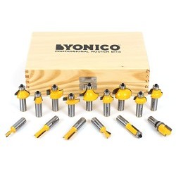Yonico YON17150 Router Bit Set, 15 Piece, Carbide