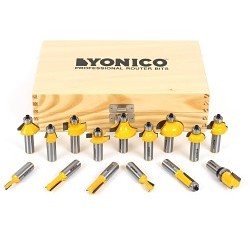 Yonico YON17150 Router Bit Set, 15 Piece, Carbide