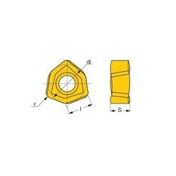 Iscar 5606001 HELIDO Double Sided Milling Insert, H600 WXCU Insert, 05T312 Insert, Carbide, Manufacturer's Grade: IC808, Trigon Shape, Material Grade: H, K, M, P, S