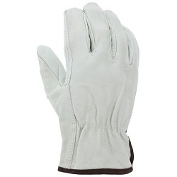 MCR Safety 32013L Leather Drivers Work Gloves, Industrial Grade Insulated, Large, #9, Cowhide Leather, Beige, Gunn Cut/Standard Finger/Straight Thumb, Unlined, Open/Slip-On Cuff, Uncoated, Elastic/Shirred Closure, 10.11 in Length