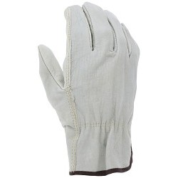 MCR Safety 3202XL Drivers Work Gloves, X-Large, #10, Grain Cowhide Leather Palm, Cotton Thread/Leather/Polyester, Beige, Gunn Cut/Standard Finger/Straight Thumb, Unlined, Open/Slip-On Cuff, Uncoated, Elastic/Shirred Closure, 9.6 in Length