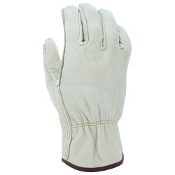 MCR Safety 3400L Leather Drivers Work Gloves, Large, #9, Beige, Select Grade Unlined Grain Pigskin, Straight Thumb, Slip-On Cuff, Uncoated