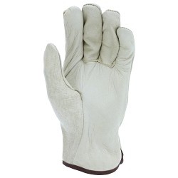 MCR Safety 3400L Leather Drivers Work Gloves, Large, #9, Beige, Select Grade Unlined Grain Pigskin, Straight Thumb, Slip-On Cuff, Uncoated