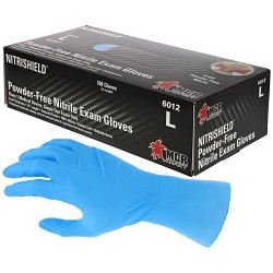 MCR Safety 6012XXL NitriShield™ Disposable Gloves, Non-Sterile, 2X-Large, #11, Blue,  6 mil Thickness, Powder-Free, Textured Grip