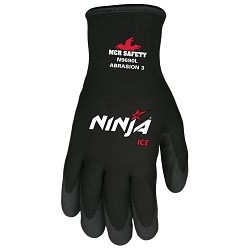 MCR Safety N9690XL Ninja® Ice Insulated Work Gloves, X-Large, #10, HPT Coating, 15 ga Nylon, Puncture-Resistance Level: 2, Black