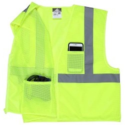 MCR Safety VCL2MLPX4 Safety Vest, 4X-Large, Hi-Viz Fluorescent Lime/Green, Polyester Mesh, Hook & Loop Front Closure, 2 Pockets, ANSI Class: ANSI/ISEA 107 Type R Class 2