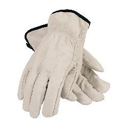 PIP® 68-105/S General Purpose Gloves, Drivers Glove, Small, #7, Top Grain Cowhide Leather, Natural, Straight Thumb Style, Unlined, Slip-On Cuff, Uncoated, Elastic Closure, 8.8 in Length