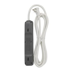 PRIME® PB801115 Power Outlet Strip, 125 VAC, 15 A, 6 Outlets, 8 ft L Cord, Wall Mount