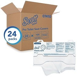 Scott® 07410 Toilet Seat Cover, 15 in W x 18 in D, Paper, White