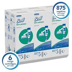 Scott® 98908 Mega Cartridge Napkin, 6.5 x 8.4 in Sheet, 1 Plys, White