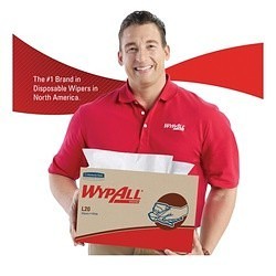 WypAll* 34607 L20 Single Use Cleaning Wiper, 16.8 x 12.5 in, 176 Sheets Capacity, Paper, White