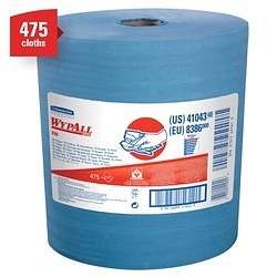 WypAll* 41043 X80 Cleaning Wiper, 13.4 x 12.5 in, 475 Sheets Capacity, Hydroknit*, Blue