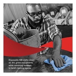 WypAll* 41043 X80 Cleaning Wiper, 13.4 x 12.5 in, 475 Sheets Capacity, Hydroknit*, Blue