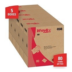 WypAll* 41048 X80 Cleaning Wiper, 16.8 x 9.1 in, 80 Sheets Capacity, Hydroknit*, White