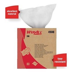WypAll* 41048 X80 Cleaning Wiper, 16.8 x 9.1 in, 80 Sheets Capacity, Hydroknit*, White