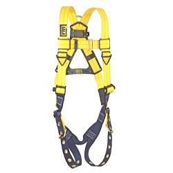 3M™ 1102000 Harness, Full Body, 420 lb, Repel Webbing Strap, Zinc Plated Steel Hardware, Navy/Yellow