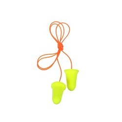 3M™ 312-1260 Ear Plug, 33 dB Noise Reduction Rating, Bell, Specifications Met: ANSI/ASA S12.71-2018, Disposable/Reusable: Disposable, Universal, Yellow Plug, Orange Cord