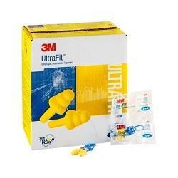 3M™ 340-4004 Ear Plug, 32 dB Noise Reduction Rating, Triple Flange, Disposable/Reusable: Reusable, Universal, Yellow Plug, Blue Cord