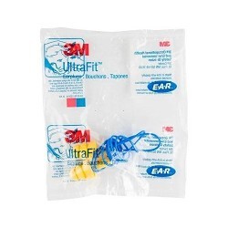 3M™ 340-4004 Ear Plug, 32 dB Noise Reduction Rating, Triple Flange, Disposable/Reusable: Reusable, Universal, Yellow Plug, Blue Cord