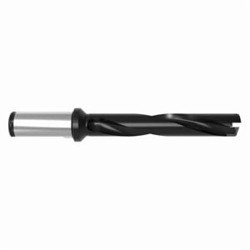 Allied Machine & Engineering Original T-A® 23015H-25FM 1.5 Series Helical Flute Intermediate Length Replaceable Spade Drill Insert Holder With Through Coolant Channel, 25 mm Dia x 56 mm L Flanged Shank, 22 to 24 mm Blade Range, 210.8 mm OAL