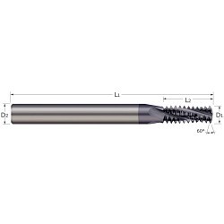 AME® TM-18NPTFX Thread Milling Cutter, 1/4 x 3/8 in NPT, 3 in Overall Length, 4 Flutes, 5/16 in Shank Dia