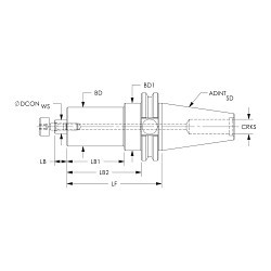 ARCH 104-CT40-SM075-150 End Mill Holder, 3/4 in Hole Dia, 1-1/2 in Projection