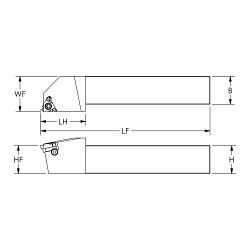 ARCH 104-LSSR 16-3D Shank Tool Holder, 1 in Width, 1 in Height