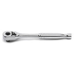 Apex® GEARWRENCH® 81218 Ratcheting Socket Wrench, Metric, 3/8 in Drive, Teardrop Head Shape, 7.87 in Overall Length, Alloy Steel, Full Polish Chrome, Specifications Met: ASME B1007.10, ANSI, Quick Release Head, Reversible