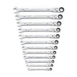 Apex® GEARWRENCH® 86229 Ratcheting Wrench Set, System of Measurement: Metric, 12 Piece, 8-19 mm, Polish Chrome