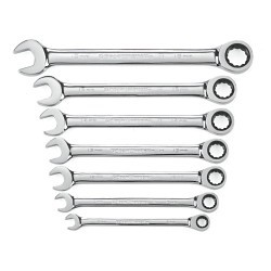 Apex® GEARWRENCH® 9417 Ratcheting Wrench Set, System of Measurement: Metric, 7 Piece, 8-18 mm, Polish Chrome