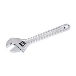 Apex® Crescent® AC212VS Adjustable Wrench, 0 to 1.5 in Wrench Opening, 12 in Overall Length, Alloy Steel Jaw, Meets or Exceeds ANSI Specifications Met, Yes Measurement Scale Included, Alloy Steel, Satin Chrome with Polished Face