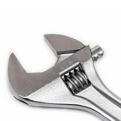 Apex® Crescent® AC212VS Adjustable Wrench, 0 to 1.5 in Wrench Opening, 12 in Overall Length, Alloy Steel Jaw, Meets or Exceeds ANSI Specifications Met, Yes Measurement Scale Included, Alloy Steel, Satin Chrome with Polished Face