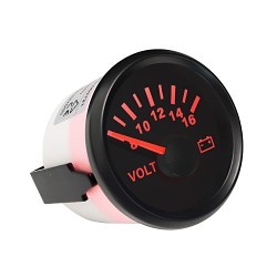 B0756HXRVT Voltmeter Gauge, 8-16V, Battery, Plastic