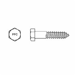 BBI 782024 Lag Screw, 1/4-10, 1-3/4 in OAL, 18-8 Stainless Steel, Hex Drive