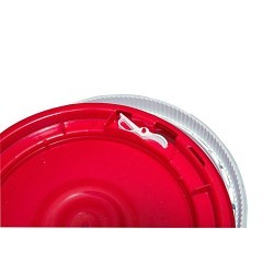 New Generation Pail, Round, 5 gal, 11-1/4 in Dia, HDPE, Red/White