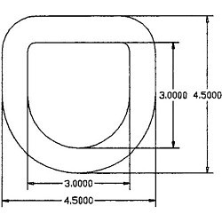 Buyers WBB2337455 D-Ring, For Use With: Towing and Cargo Control, 3 x 3 Inner Ring in, Steel, Gray