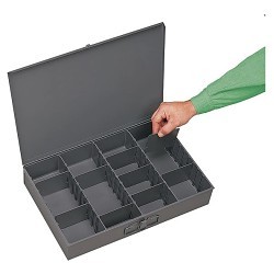 DURHAM MFG® 119-95 Compartment Box, 12-7/16 in Overall Length, 3-1/16 in Overall Width, 3-1/16 in Overall Height, 9 Compartments per Drawer, 9 Dividers per Drawer