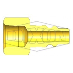 Dixon Valve & Coupling D2F2-B Female Threaded Plug, Pneumatic, Plug, 1/4 in Nominal, NPTF, Brass