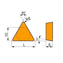 Dormer 6751583 Turning Insert, TPUN Insert, Material Grade: Gr 6640, #16 Insert, Triangle, For Use On: Cast Iron, Cast Steel, Steel