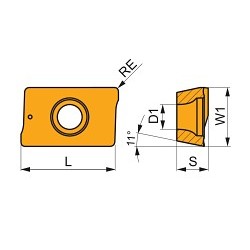 Dormer 6800817 Milling Insert, #16 Insert, Carbide, Parallelogram, Material Grade: Gr M8340