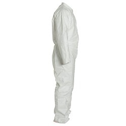 DuPont™ TY120S-2XL Coverall, 2X-Large, White, Tyvek 400, 29 1/4 in Chest, 31 in Inseam Length