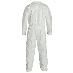 DuPont™ TY120S-2XL Coverall, 2X-Large, White, Tyvek 400, 29 1/4 in Chest, 31 in Inseam Length