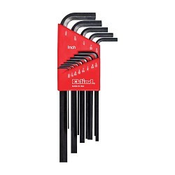 Eklind® 10222 Hex-L® Long Key Set, 22 Pieces, 0.05 to 0.375 in, 1.5 to 10 mm Hex, L-Handle Handle, Alloy Steel, Black Oxide