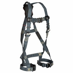FallTech® FT70402X3X Harness, 1D Standard Non-Belted Full Body, 2X-Large/3X-Large, Kevlar Strap, Quick Connect Leg Strap Buckle, Quick Connect Chest Strap Buckle, Aluminium Alloy, Plated Steel Alloy Hardware, Blue