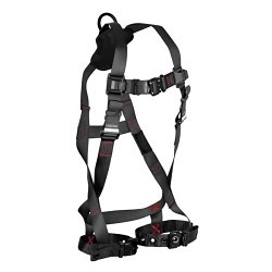 FallTech® FT81432X3X Harness, 1D-Ring Standard Non-Belted Full Body, 2X-Large/3X-Large, 130-310 lb, Polyster Strap, Tongue Leg Strap Buckle, Quick Connect Chest Strap Buckle, Aluminum Alloy, Plated Alloy Steel Hardware, Black