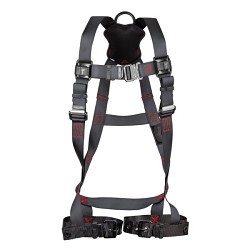 FallTech® FT81432X3X Harness, 1D-Ring Standard Non-Belted Full Body, 2X-Large/3X-Large, 130-310 lb, Polyster Strap, Tongue Leg Strap Buckle, Quick Connect Chest Strap Buckle, Aluminum Alloy, Plated Alloy Steel Hardware, Black